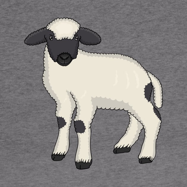 Valais Blacknose sheep cartoon illustration by Cartoons of fun